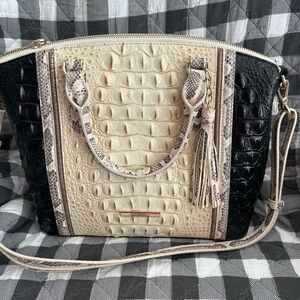 Brahmin Duxbury Satchel Ivory Iguana Rockville